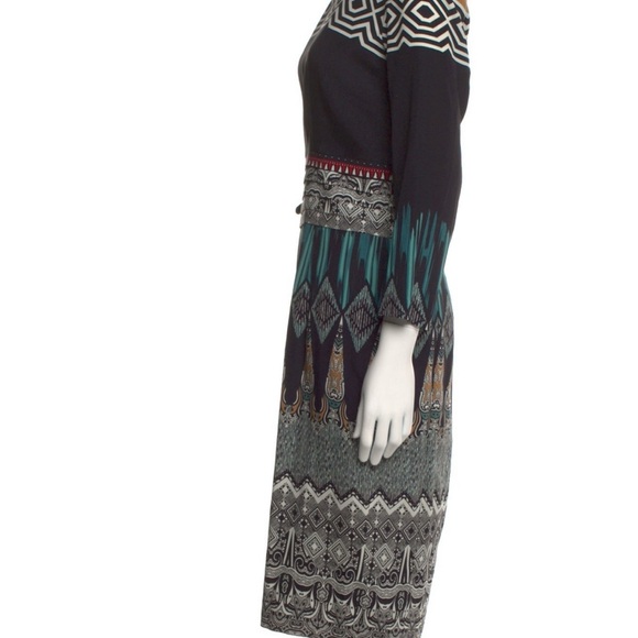 Etro Geometric Patterned Dress - Black, Green, Brown - Picture 2 of 5